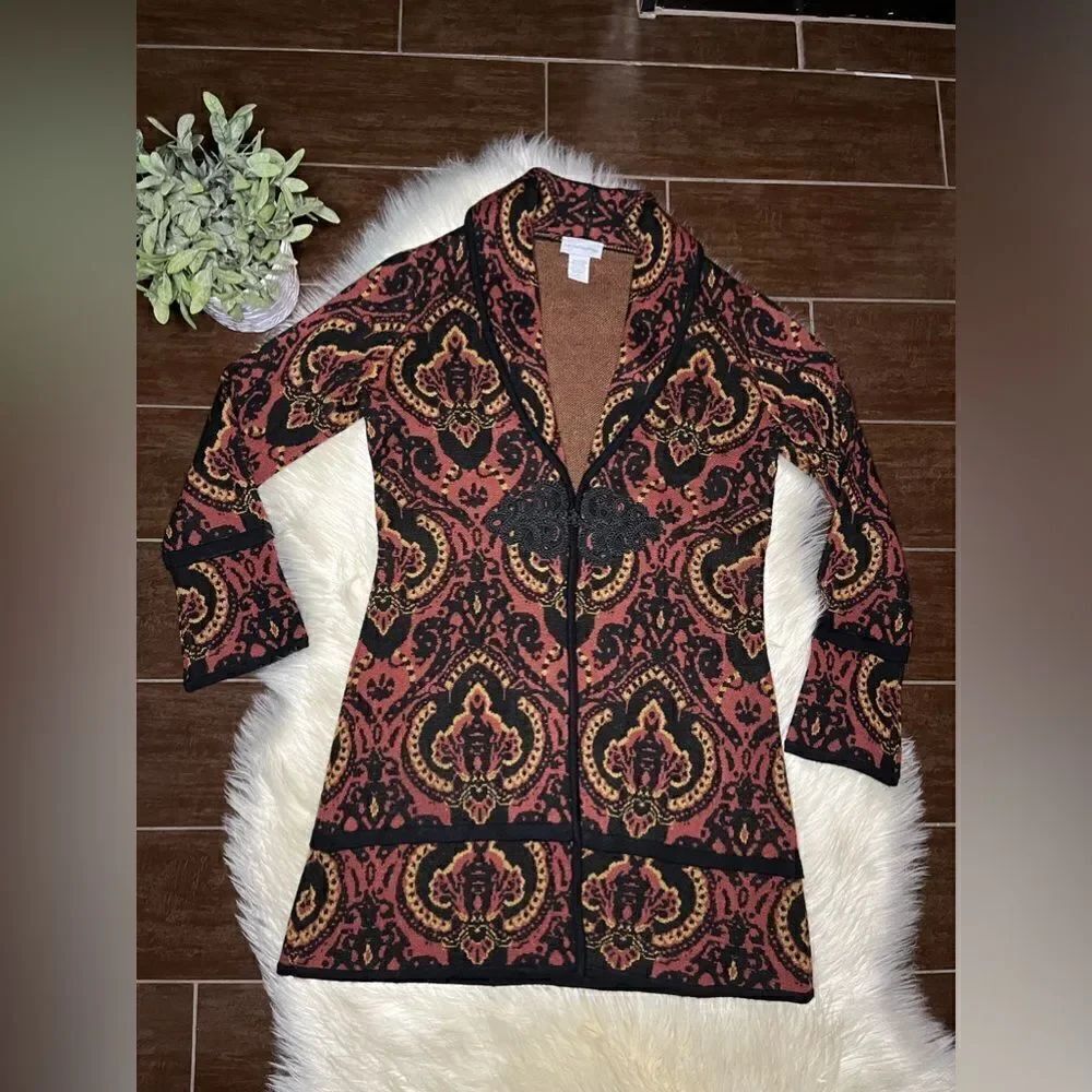Soft Surroundings Long Cardigan Duster Wool Blend Size Petite Medium